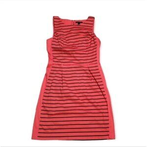 Tommy midi orange black stripes sleeveless dress